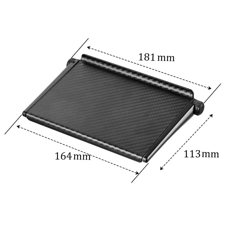 Petit format noir : largeur de 18,1 cm et surface utile d’environ 16,4 × 11,3 cm.